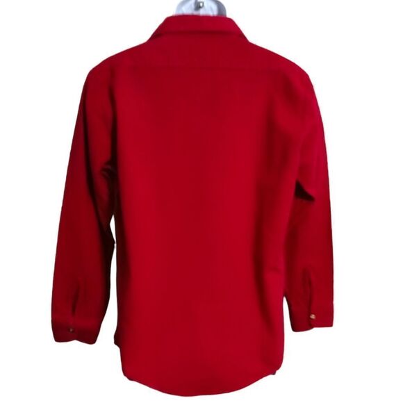 Vintage Sugarbush Chamois Shirt M Mens Red Flannel USA 70s 80s Button Front - Picture 6 of 14